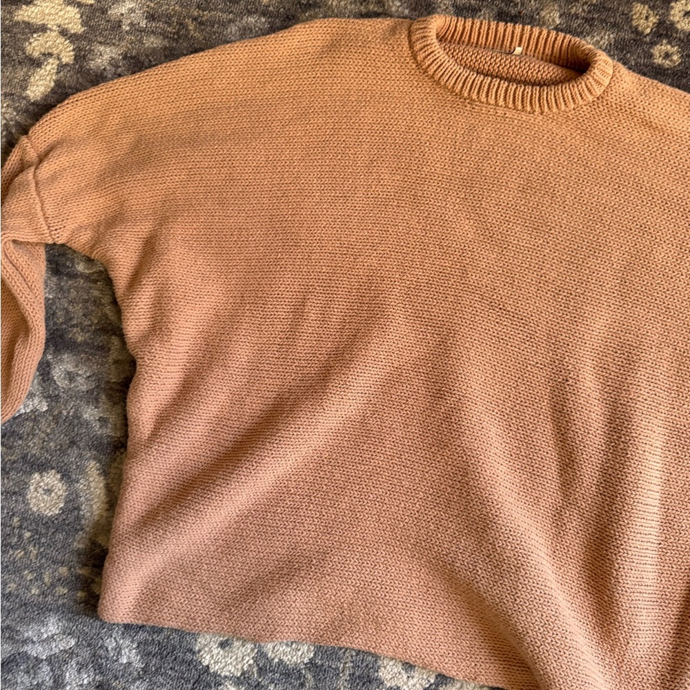 OAK + FORT Women's Crewneck Sweater in Warm Brown - Picture 2 of 10